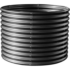 imageLand Guard 443ft Galvanized Raised Garden Bed Kit Round Galvanized Planter Raised Garden Boxes Outdoor Large Metal Raised Garden Beds for Vegetables SilverDark Grey