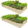 imageLand Guard 1241ft Galvanized Raised Garden Bed Kit for Vegetables Galvanized Super Large Metal Planter Raised Garden Boxes Outdoor359 Gallon CapacityCream Yellow