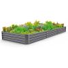 imageLand Guard 1241ft Galvanized Raised Garden Bed Kit for Vegetables Galvanized Super Large Metal Planter Raised Garden Boxes Outdoor359 Gallon CapacityGray