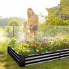 imageLand Guard 1241ft Galvanized Raised Garden Bed Kit for Vegetables Galvanized Super Large Metal Planter Raised Garden Boxes Outdoor359 Gallon CapacityGray