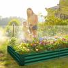 imageLand Guard 1241ft Galvanized Raised Garden Bed Kit for Vegetables Galvanized Super Large Metal Planter Raised Garden Boxes Outdoor359 Gallon CapacityGreen