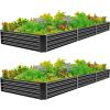 imageLand Guard 1241ft Galvanized Raised Garden Bed Kit for Vegetables Galvanized Super Large Metal Planter Raised Garden Boxes Outdoor359 Gallon CapacityGray