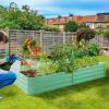 imageLand Guard 1241ft Galvanized Raised Garden Bed Kit for Vegetables Galvanized Super Large Metal Planter Raised Garden Boxes Outdoor359 Gallon CapacityLime Green