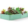 imageLand Guard 1241ft Galvanized Raised Garden Bed Kit for Vegetables Galvanized Super Large Metal Planter Raised Garden Boxes Outdoor359 Gallon CapacityLime Green