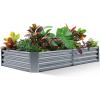 imageLand Guard 1241ft Galvanized Raised Garden Bed Kit for Vegetables Galvanized Super Large Metal Planter Raised Garden Boxes Outdoor359 Gallon CapacityModern Grey