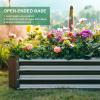imageLand Guard 1241ft Galvanized Raised Garden Bed Kit for Vegetables Galvanized Super Large Metal Planter Raised Garden Boxes Outdoor359 Gallon CapacityMidgrey