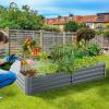 imageLand Guard 1241ft Galvanized Raised Garden Bed Kit for Vegetables Galvanized Super Large Metal Planter Raised Garden Boxes Outdoor359 Gallon CapacityModern Grey
