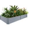 imageLand Guard 1241ft Galvanized Raised Garden Bed Kit for Vegetables Galvanized Super Large Metal Planter Raised Garden Boxes Outdoor359 Gallon CapacityModern Grey