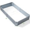 imageLand Guard 1241ft Galvanized Raised Garden Bed Kit for Vegetables Galvanized Super Large Metal Planter Raised Garden Boxes Outdoor359 Gallon CapacityModern Grey