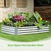 imageLand Guard 1241ft Galvanized Raised Garden Bed Kit for Vegetables Galvanized Super Large Metal Planter Raised Garden Boxes Outdoor359 Gallon CapacitySilver