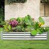 imageLand Guard 1241ft Galvanized Raised Garden Bed Kit for Vegetables Galvanized Super Large Metal Planter Raised Garden Boxes Outdoor359 Gallon CapacitySilver