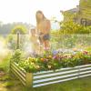 imageLand Guard 1241ft Galvanized Raised Garden Bed Kit for Vegetables Galvanized Super Large Metal Planter Raised Garden Boxes Outdoor359 Gallon CapacitySilver