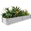 imageLand Guard 1241ft Galvanized Raised Garden Bed Kit for Vegetables Galvanized Super Large Metal Planter Raised Garden Boxes Outdoor359 Gallon CapacitySilver