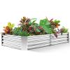 imageLand Guard 1241ft Galvanized Raised Garden Bed Kit for Vegetables Galvanized Super Large Metal Planter Raised Garden Boxes Outdoor359 Gallon CapacitySilver