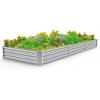 imageLand Guard 1241ft Galvanized Raised Garden Bed Kit for Vegetables Galvanized Super Large Metal Planter Raised Garden Boxes Outdoor359 Gallon CapacitySilver