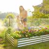 imageLand Guard 1241ft Galvanized Raised Garden Bed Kit for Vegetables Galvanized Super Large Metal Planter Raised Garden Boxes Outdoor359 Gallon CapacitySilver