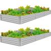 imageLand Guard 1241ft Galvanized Raised Garden Bed Kit for Vegetables Galvanized Super Large Metal Planter Raised Garden Boxes Outdoor359 Gallon CapacitySilver