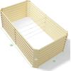 imageLand Guard 632 ft Galvanized Metal Raised Garden Bed 2FT Deep Root Elevated Planter Box Steel Large Vegetable Flower Bed KitGreenCream Yellow