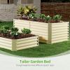 imageLand Guard 632 ft Galvanized Metal Raised Garden Bed 2FT Deep Root Elevated Planter Box Steel Large Vegetable Flower Bed KitGreenCream Yellow