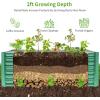 imageLand Guard 632 ft Galvanized Metal Raised Garden Bed 2FT Deep Root Elevated Planter Box Steel Large Vegetable Flower Bed KitGreenGreen