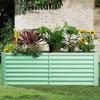 imageLand Guard 632 ft Galvanized Metal Raised Garden Bed 2FT Deep Root Elevated Planter Box Steel Large Vegetable Flower Bed KitGreenLime Green