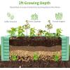 imageLand Guard 632 ft Galvanized Metal Raised Garden Bed 2FT Deep Root Elevated Planter Box Steel Large Vegetable Flower Bed KitGreenLime Green