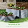 imageLand Guard 632 ft Galvanized Metal Raised Garden Bed 2FT Deep Root Elevated Planter Box Steel Large Vegetable Flower Bed KitGreenModern Gray