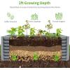 imageLand Guard 632 ft Galvanized Metal Raised Garden Bed 2FT Deep Root Elevated Planter Box Steel Large Vegetable Flower Bed KitGreenModern Gray