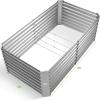 imageLand Guard 632 ft Galvanized Metal Raised Garden Bed 2FT Deep Root Elevated Planter Box Steel Large Vegetable Flower Bed KitSilver1silver