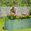 imageLand Guard 632 ft Galvanized Metal Raised Garden Bed 2FT Deep Root Elevated Planter Box Steel Large Vegetable Flower Bed KitSilver1silver