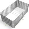 imageLand Guard 632 ft Galvanized Metal Raised Garden Bed 2FT Deep Root Elevated Planter Box Steel Large Vegetable Flower Bed KitSilver1silver