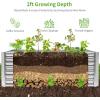 imageLand Guard 632 ft Galvanized Metal Raised Garden Bed 2FT Deep Root Elevated Planter Box Steel Large Vegetable Flower Bed KitSilver1silver