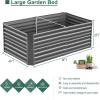 imageLand Guard 632 ft Galvanized Metal Raised Garden Bed 2FT Deep Root Elevated Planter Box Steel Large Vegetable Flower Bed KitSilver3grey