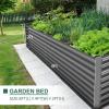 imageLand Guard 632 ft Galvanized Metal Raised Garden Bed 2FT Deep Root Elevated Planter Box Steel Large Vegetable Flower Bed KitSilver3grey