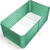 imageLand Guard 632 ft Galvanized Metal Raised Garden Bed 2FT Deep Root Elevated Planter Box Steel Large Vegetable Flower Bed KitSilverGreen