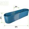 imageLand Guard 822ft Galvanized Raised Garden Bed Kit Raised Garden Boxes Outdoor Oval Metal Raised Garden Beds for Vegetables Forest GreenBlue