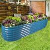 imageLand Guard 822ft Galvanized Raised Garden Bed Kit Raised Garden Boxes Outdoor Oval Metal Raised Garden Beds for Vegetables Forest GreenBlue