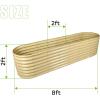 imageLand Guard 822ft Galvanized Raised Garden Bed Kit Raised Garden Boxes Outdoor Oval Metal Raised Garden Beds for Vegetables Forest GreenCream Yellow