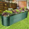 imageLand Guard 822ft Galvanized Raised Garden Bed Kit Raised Garden Boxes Outdoor Oval Metal Raised Garden Beds for Vegetables Forest GreenForest Green