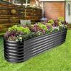 imageLand Guard 822ft Galvanized Raised Garden Bed Kit Raised Garden Boxes Outdoor Oval Metal Raised Garden Beds for Vegetables Forest GreenGray