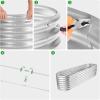 imageLand Guard 822ft Galvanized Raised Garden Bed Kit Raised Garden Boxes Outdoor Oval Metal Raised Garden Beds for Vegetables Forest GreenSilver