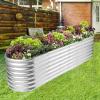 imageLand Guard 822ft Galvanized Raised Garden Bed Kit Raised Garden Boxes Outdoor Oval Metal Raised Garden Beds for Vegetables Forest GreenSilver