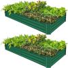 imageLand Guard 1241ft Galvanized Raised Garden Bed Kit for Vegetables Galvanized Super Large Metal Planter Raised Garden Boxes Outdoor359 Gallon CapacityGreen