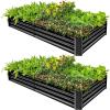 imageLand Guard 1241ft Galvanized Raised Garden Bed Kit for Vegetables Galvanized Super Large Metal Planter Raised Garden Boxes Outdoor359 Gallon CapacityGray