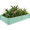 imageLand Guard 1241ft Galvanized Raised Garden Bed Kit for Vegetables Galvanized Super Large Metal Planter Raised Garden Boxes Outdoor359 Gallon CapacityLime Green