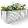 imageLand Guard 632 ft Galvanized Metal Raised Garden Bed 2FT Deep Root Elevated Planter Box Steel Large Vegetable Flower Bed KitSilver1silver