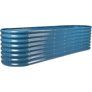 imageLand Guard 822ft Galvanized Raised Garden Bed Kit Raised Garden Boxes Outdoor Oval Metal Raised Garden Beds for Vegetables Forest GreenBlue