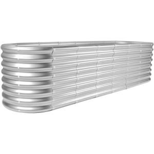 imageLand Guard 822ft Galvanized Raised Garden Bed Kit Raised Garden Boxes Outdoor Oval Metal Raised Garden Beds for Vegetables Forest GreenSilver