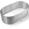 imageLand Guard 24 Tall 42ft Galvanized Raised Garden Bed Kit Galvanized Planter Garden Boxes Outdoor Oval Large Metal Raised Garden Bed for Vegetables Lime Green 422ftClassic Silver