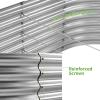 imageLand Guard 24 Tall 42ft Galvanized Raised Garden Bed Kit Galvanized Planter Garden Boxes Outdoor Oval Large Metal Raised Garden Bed for Vegetables Lime Green 422ftClassic Silver